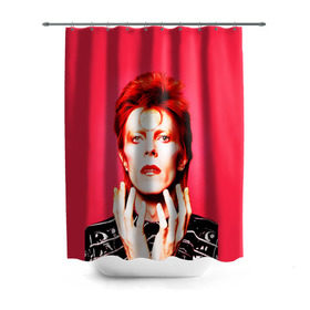 Штора 3D для ванной с принтом Ziggy Stardust в Санкт-Петербурге, 100% полиэстер | плотность материала — 100 г/м2. Стандартный размер — 146 см х 180 см. По верхнему краю — пластиковые люверсы для креплений. В комплекте 10 пластиковых колец | Тематика изображения на принте: bowie | david | ziggy stardust | боуи | дэвид | музыкант | певец | рок