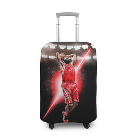 Чехол для чемодана 3D с принтом Бросок в Санкт-Петербурге, 86% полиэфир, 14% спандекс | двустороннее нанесение принта, прорези для ручек и колес | basketball | nba | баскет | баскетбол | баскетбольный | нба | спорт