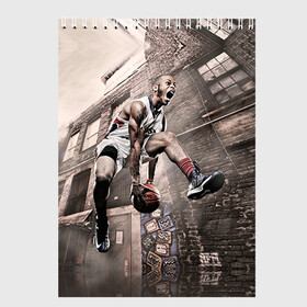 Скетчбук с принтом Баскетбол город в Санкт-Петербурге, 100% бумага
 | 48 листов, плотность листов — 100 г/м2, плотность картонной обложки — 250 г/м2. Листы скреплены сверху удобной пружинной спиралью | Тематика изображения на принте: basketball | nba | баскетбольный | нба
