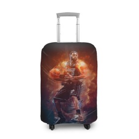 Чехол для чемодана 3D с принтом Баскетболист в Санкт-Петербурге, 86% полиэфир, 14% спандекс | двустороннее нанесение принта, прорези для ручек и колес | basketball | nba | баскет | баскетбол | баскетбольный | нба | спорт