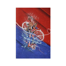 Обложка для паспорта матовая кожа с принтом Игра баскетбол в Санкт-Петербурге, натуральная матовая кожа | размер 19,3 х 13,7 см; прозрачные пластиковые крепления | basketball | nba | нба