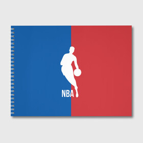 Альбом для рисования с принтом Эмблема NBA в Санкт-Петербурге, 100% бумага
 | матовая бумага, плотность 200 мг. | Тематика изображения на принте: basketball | nba | баскет | баскетбол | баскетбольный | нба | спорт | эмблема