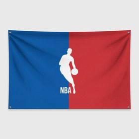 Флаг-баннер с принтом Эмблема NBA в Санкт-Петербурге, 100% полиэстер | размер 67 х 109 см, плотность ткани — 95 г/м2; по краям флага есть четыре люверса для крепления | basketball | nba | баскет | баскетбол | баскетбольный | нба | спорт | эмблема