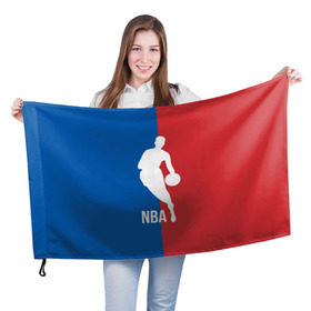 Флаг 3D с принтом Эмблема NBA в Санкт-Петербурге, 100% полиэстер | плотность ткани — 95 г/м2, размер — 67 х 109 см. Принт наносится с одной стороны | Тематика изображения на принте: basketball | nba | баскет | баскетбол | баскетбольный | нба | спорт | эмблема