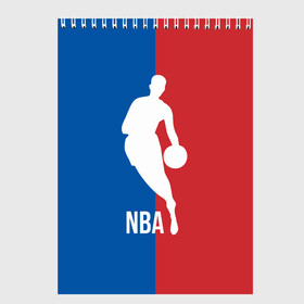 Скетчбук с принтом Эмблема NBA в Санкт-Петербурге, 100% бумага
 | 48 листов, плотность листов — 100 г/м2, плотность картонной обложки — 250 г/м2. Листы скреплены сверху удобной пружинной спиралью | Тематика изображения на принте: basketball | nba | баскет | баскетбол | баскетбольный | нба | спорт | эмблема