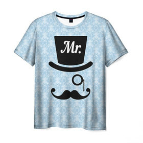 Мужская футболка 3D с принтом Mister 2 в Санкт-Петербурге, 100% полиэфир | прямой крой, круглый вырез горловины, длина до линии бедер | 14 февраля | влюбленные | день святого валентина | любимый | любовь | парные | половинка