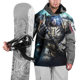 Накидка на куртку 3D с принтом Серый рыцарь в Санкт-Петербурге, 100% полиэстер |  | 40000 | 40k | grey knight | warhammer | вархаммер | ваха | серый рыцарь
