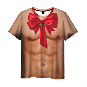 Мужская футболка 3D с принтом Твой подарок в Санкт-Петербурге, 100% полиэфир | прямой крой, круглый вырез горловины, длина до линии бедер | Тематика изображения на принте: body | man body
подарок | бант | голое тело | идеальное | мужское тело | подарок жене | подарок мужу | пресс | спорт | тело | торс