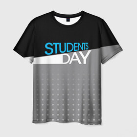 Мужская футболка 3D с принтом День студента в Санкт-Петербурге, 100% полиэфир | прямой крой, круглый вырез горловины, длина до линии бедер | student | день студента | студент | студенчество | татьянин день | универ
