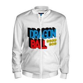Мужской бомбер 3D с принтом Dragon Ball Logo в Санкт-Петербурге, 100% полиэстер | застегивается на молнию, по бокам два кармана без застежек, по низу бомбера и на воротнике - эластичная резинка | Тематика изображения на принте: болл | драгон | лого | логотип