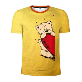 Мужская футболка 3D спортивная с принтом Медведи б в Санкт-Петербурге, 100% полиэстер с улучшенными характеристиками | приталенный силуэт, круглая горловина, широкие плечи, сужается к линии бедра | 14 февраля | heart | love | влюбленные | день святого валентина | лав | любовь | пара | подарок | сердечки | сердце