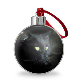 Ёлочный шар с принтом Черный в Санкт-Петербурге, Пластик | Диаметр: 77 мм | домашняя | животное | кот | котэ | кошка | черный