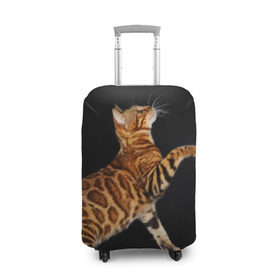 Чехол для чемодана 3D с принтом Бенгальская кошка в Санкт-Петербурге, 86% полиэфир, 14% спандекс | двустороннее нанесение принта, прорези для ручек и колес | бенгальская | домашняя | животное | кот | котэ | кошка