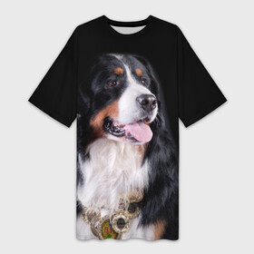 Платье-футболка 3D с принтом Бернский зенненхунд в Санкт-Петербурге,  |  | бернский зенненхунд | животное | порода | собака