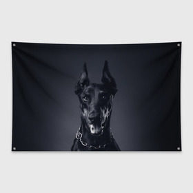 Флаг-баннер с принтом Доберман в Санкт-Петербурге, 100% полиэстер | размер 67 х 109 см, плотность ткани — 95 г/м2; по краям флага есть четыре люверса для крепления | доберман | животное | порода | собака