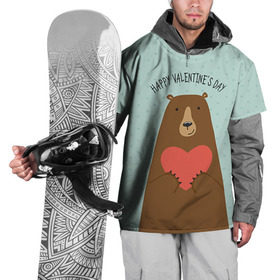 Накидка на куртку 3D с принтом Медведь с сердцем в Санкт-Петербурге, 100% полиэстер |  | Тематика изображения на принте: 14 февраля | bears | love | love you | валентин | влюбленные | день святого валентина | лав | любовь | медведб | медведи | мишки | подарок девушке | подарок парню