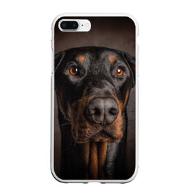 Чехол для iPhone 7Plus/8 Plus матовый с принтом Доберман в Санкт-Петербурге, Силикон | Область печати: задняя сторона чехла, без боковых панелей | доберман | животное | порода | собака