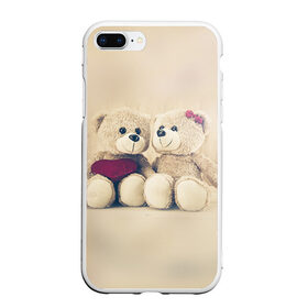 Чехол для iPhone 7Plus/8 Plus матовый с принтом Love teddy bears в Санкт-Петербурге, Силикон | Область печати: задняя сторона чехла, без боковых панелей | Тематика изображения на принте: 14 февраля | bears | teddy | валентин | день святого валентина | игрушки | медведи | милый | мимими | мишка | мишки | подарки | подарок | подарок девушке | подарок парню | тедди