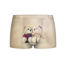 Мужские трусы 3D с принтом Love teddy bears в Санкт-Петербурге, 50% хлопок, 50% полиэстер | классическая посадка, на поясе мягкая тканевая резинка | 14 февраля | bears | teddy | валентин | день святого валентина | игрушки | медведи | милый | мимими | мишка | мишки | подарки | подарок | подарок девушке | подарок парню | тедди