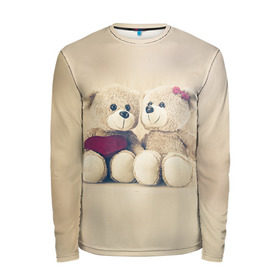 Мужской лонгслив 3D с принтом Love teddy bears в Санкт-Петербурге, 100% полиэстер | длинные рукава, круглый вырез горловины, полуприлегающий силуэт | Тематика изображения на принте: 14 февраля | bears | teddy | валентин | день святого валентина | игрушки | медведи | милый | мимими | мишка | мишки | подарки | подарок | подарок девушке | подарок парню | тедди