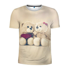 Мужская футболка 3D спортивная с принтом Love teddy bears в Санкт-Петербурге, 100% полиэстер с улучшенными характеристиками | приталенный силуэт, круглая горловина, широкие плечи, сужается к линии бедра | Тематика изображения на принте: 14 февраля | bears | teddy | валентин | день святого валентина | игрушки | медведи | милый | мимими | мишка | мишки | подарки | подарок | подарок девушке | подарок парню | тедди