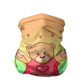 Бандана-труба 3D с принтом Funny Bear в Санкт-Петербурге, 100% полиэстер, ткань с особыми свойствами — Activecool | плотность 150‒180 г/м2; хорошо тянется, но сохраняет форму | 14 февраля | bears | teddy | валентин | день святого валентина | игрушки | медведи | милый | мимими | мишка | мишки | подарки | подарок | подарок девушке | подарок парню | тедди