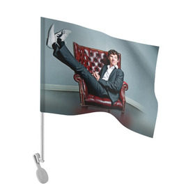 Флаг для автомобиля с принтом Бенедикт Камбербэтч 2 в Санкт-Петербурге, 100% полиэстер | Размер: 30*21 см | камбэрбетч | сериал шерлок холмс | холмс | шерлок | шерлок холмс