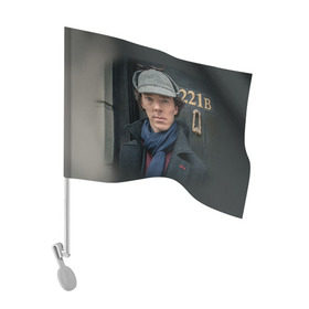 Флаг для автомобиля с принтом Бенедикт Камбербэтч 4 в Санкт-Петербурге, 100% полиэстер | Размер: 30*21 см | камбэрбетч | сериал шерлок холмс | холмс | шерлок | шерлок холмс