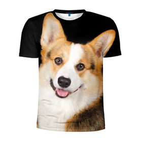 Мужская футболка 3D спортивная с принтом Пемброк-вельш-корги в Санкт-Петербурге, 100% полиэстер с улучшенными характеристиками | приталенный силуэт, круглая горловина, широкие плечи, сужается к линии бедра | животное | пемброк вельш корги | порода | собака