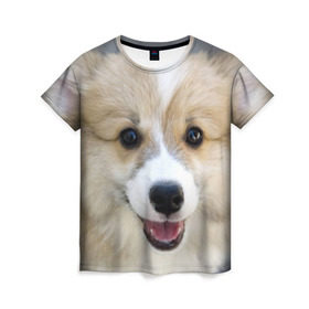 Женская футболка 3D с принтом Пемброк-вельш-корги, собака, п в Санкт-Петербурге, 100% полиэфир ( синтетическое хлопкоподобное полотно) | прямой крой, круглый вырез горловины, длина до линии бедер | животное | пемброк вельш корги | порода | собака