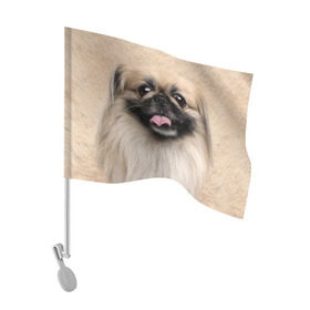 Флаг для автомобиля с принтом Пекинес в Санкт-Петербурге, 100% полиэстер | Размер: 30*21 см | животное | пекинес | порода | собака