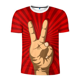 Мужская футболка 3D спортивная с принтом Всё Peace DATA в Санкт-Петербурге, 100% полиэстер с улучшенными характеристиками | приталенный силуэт, круглая горловина, широкие плечи, сужается к линии бедра | Тематика изображения на принте: good | ok | жест | настроение | окей | отлично | рука | хорошо