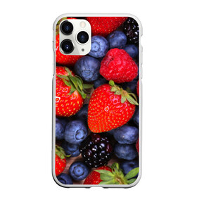 Чехол для iPhone 11 Pro матовый с принтом Berries в Санкт-Петербурге, Силикон |  | strawberry | vegan | vegetarian | веган | вегетарианство | земляника | йога | клубника | фитнес | черника | ягода
