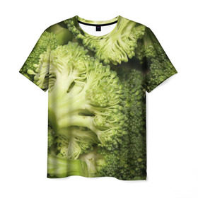 Мужская футболка 3D с принтом Брокколи в Санкт-Петербурге, 100% полиэфир | прямой крой, круглый вырез горловины, длина до линии бедер | vegan | vegetarian | брокколи | будизм | веган | вегетарианство | йога | сыроедение | фитнес