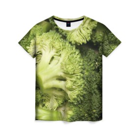 Женская футболка 3D с принтом Брокколи в Санкт-Петербурге, 100% полиэфир ( синтетическое хлопкоподобное полотно) | прямой крой, круглый вырез горловины, длина до линии бедер | vegan | vegetarian | брокколи | будизм | веган | вегетарианство | йога | сыроедение | фитнес