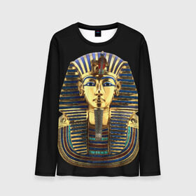 Мужской лонгслив 3D с принтом Фараон Тутанхамон в Санкт-Петербурге, 100% полиэстер | длинные рукава, круглый вырез горловины, полуприлегающий силуэт | Тематика изображения на принте: египет | тутанхамон | фараон | фараон тутанхамонмаска фараона