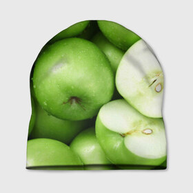 Шапка 3D с принтом Яблочная в Санкт-Петербурге, 100% полиэстер | универсальный размер, печать по всей поверхности изделия | вегетарианство | яблоко