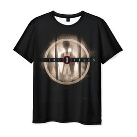 Мужская футболка 3D с принтом Секретные материалы 4 в Санкт-Петербурге, 100% полиэфир | прямой крой, круглый вырез горловины, длина до линии бедер | x files | малдер | материалы | секретные | скалли
