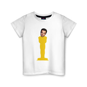 Детская футболка хлопок с принтом Oscar Dicaprio в Санкт-Петербурге, 100% хлопок | круглый вырез горловины, полуприлегающий силуэт, длина до линии бедер | dicaprio | leo | oscar | дикаприо | леонардо | оскар