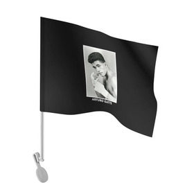 Флаг для автомобиля с принтом Артуро Гатти чб в Санкт-Петербурге, 100% полиэстер | Размер: 30*21 см | boxing | артур гатти | артуро | артуро гатти | бокс | боксер | гатти | спорт