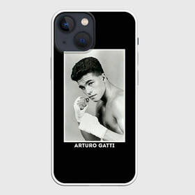 Чехол для iPhone 13 mini с принтом Артуро Гатти чб в Санкт-Петербурге,  |  | boxing | артур гатти | артуро | артуро гатти | бокс | боксер | гатти | спорт