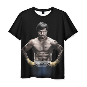 Мужская футболка 3D с принтом Мэнни Пакьяо в Санкт-Петербурге, 100% полиэфир | прямой крой, круглый вырез горловины, длина до линии бедер | boxing | бокс | боксер | мэнни | мэнни пакьяо | пакьяо | спорт | чемпион мира