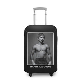 Чехол для чемодана 3D с принтом Мэнни Пакьяо чб в Санкт-Петербурге, 86% полиэфир, 14% спандекс | двустороннее нанесение принта, прорези для ручек и колес | boxing | бокс | боксер | мэнни | мэнни пакьяо | пакьяо | спорт | чемпион мира