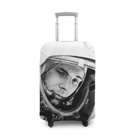 Чехол для чемодана 3D с принтом Гагарин 1 в Санкт-Петербурге, 86% полиэфир, 14% спандекс | двустороннее нанесение принта, прорези для ручек и колес | Тематика изображения на принте: гагарин | космос | космос наш | поехали | ретро | ссср | юрий гагарин