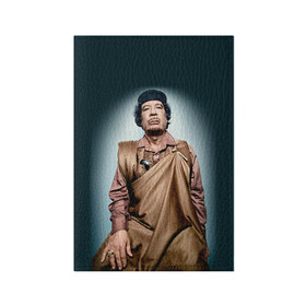 Обложка для паспорта матовая кожа с принтом Каддафи 1 в Санкт-Петербурге, натуральная матовая кожа | размер 19,3 х 13,7 см; прозрачные пластиковые крепления | каддафи | муаммар каддафи | революция