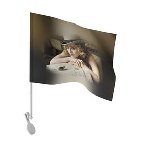 Флаг для автомобиля с принтом Мадонна 1 в Санкт-Петербурге, 100% полиэстер | Размер: 30*21 см | madonna | мадонна | музыка