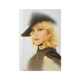 Обложка для паспорта матовая кожа с принтом Мадонна 2 в Санкт-Петербурге, натуральная матовая кожа | размер 19,3 х 13,7 см; прозрачные пластиковые крепления | Тематика изображения на принте: madonna | мадонна | музыка