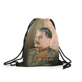 Рюкзак-мешок 3D с принтом Сталин 1 в Санкт-Петербурге, 100% полиэстер | плотность ткани — 200 г/м2, размер — 35 х 45 см; лямки — толстые шнурки, застежка на шнуровке, без карманов и подкладки | знаменитости | иосиф сталин | ретро | ссср