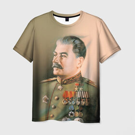 Мужская футболка 3D с принтом Сталин 1 в Санкт-Петербурге, 100% полиэфир | прямой крой, круглый вырез горловины, длина до линии бедер | знаменитости | иосиф сталин | ретро | ссср