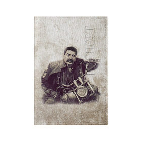 Обложка для паспорта матовая кожа с принтом Сталин 2 в Санкт-Петербурге, натуральная матовая кожа | размер 19,3 х 13,7 см; прозрачные пластиковые крепления | Тематика изображения на принте: знаменитости | иосиф сталин | ретро | ссср